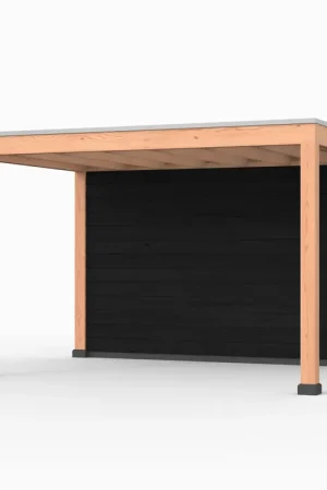 Gratis Retour Douglas overkapping, 400 x 300, met achterwand, Westwood Elegant zwart